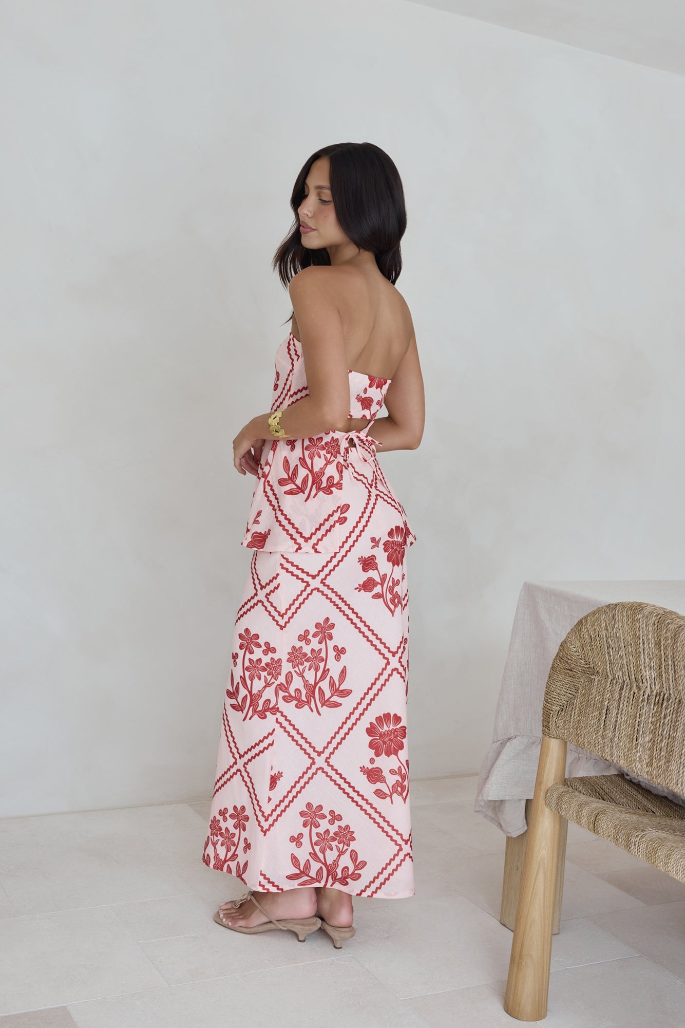 Minimale Longline Strapless Top Red-Trogz