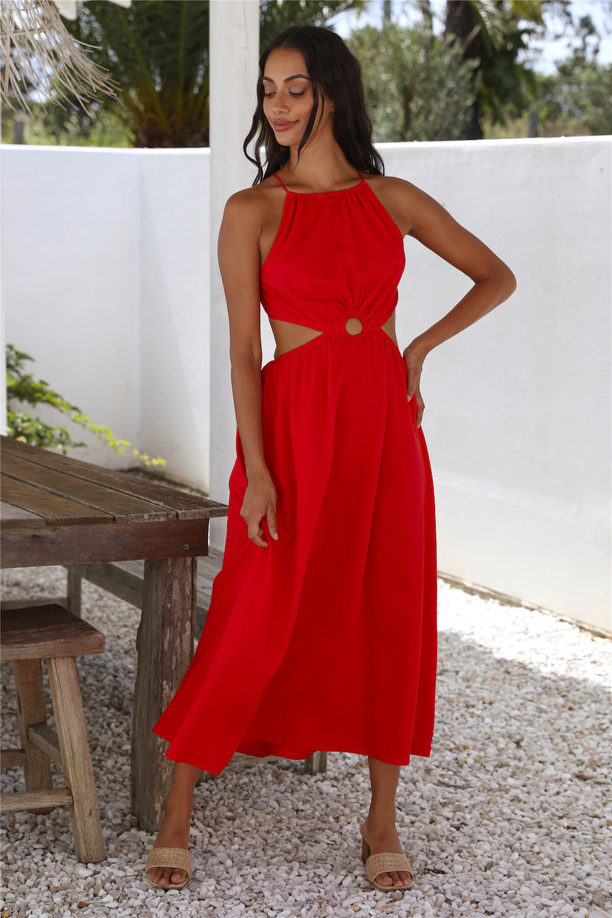 Aulma Maxi Dress Red-Trogz