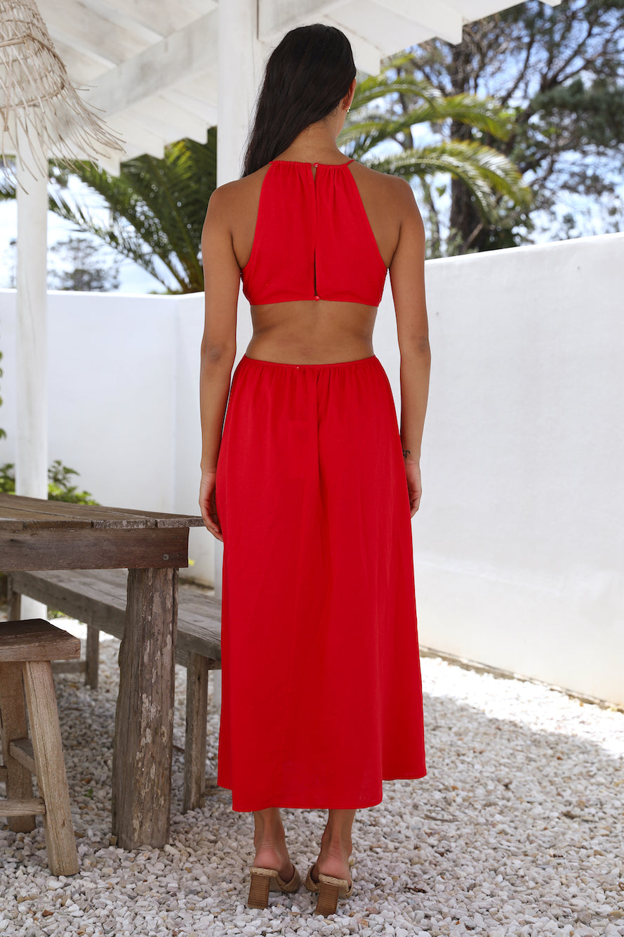 Aulma Maxi Dress Red-Trogz