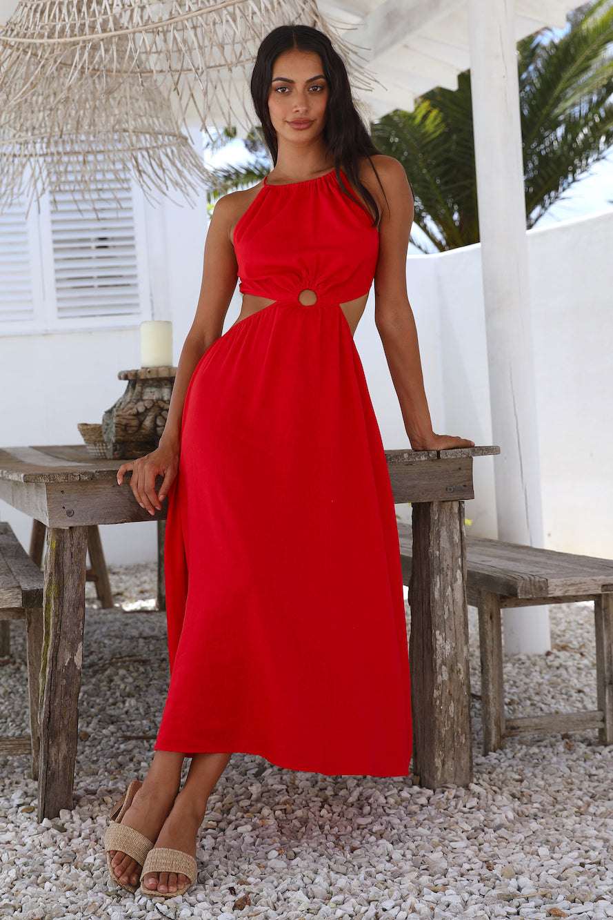Aulma Maxi Dress Red-Trogz