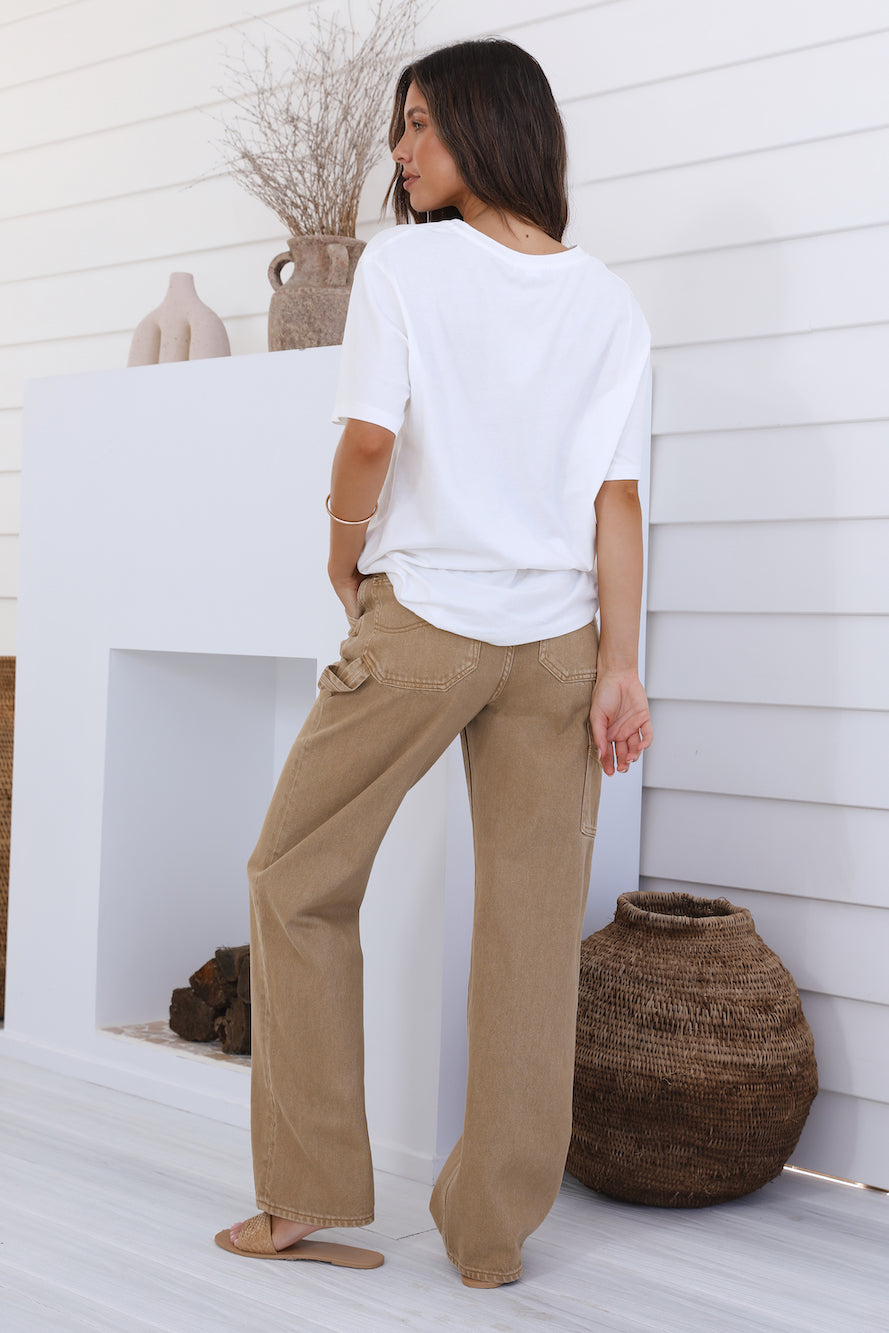 CHARLIE HOLIDAY Palm Tree Boyfriend Tee White-Trogz