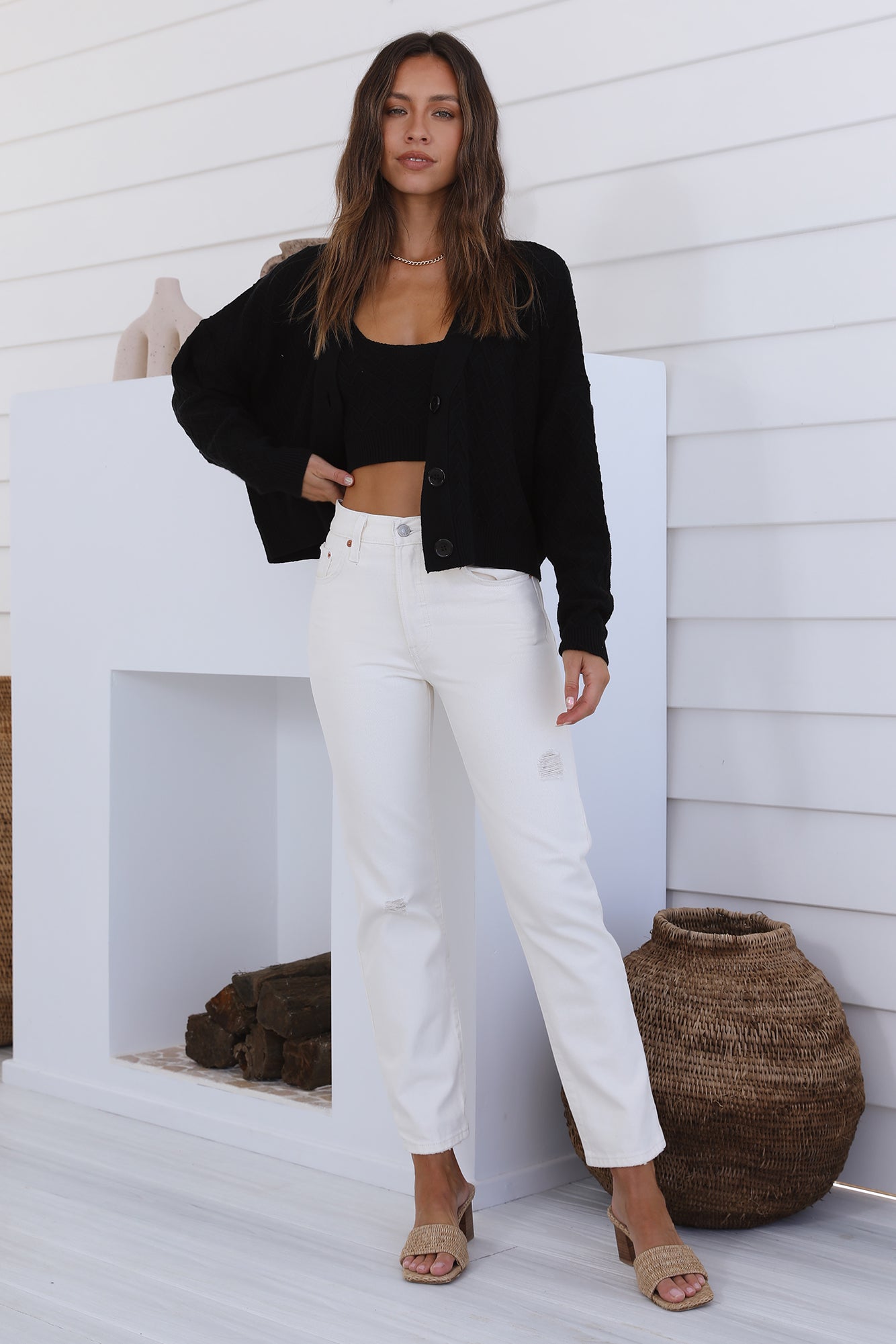 CHARLIE HOLIDAY Camila Cardigan Black-Trogz