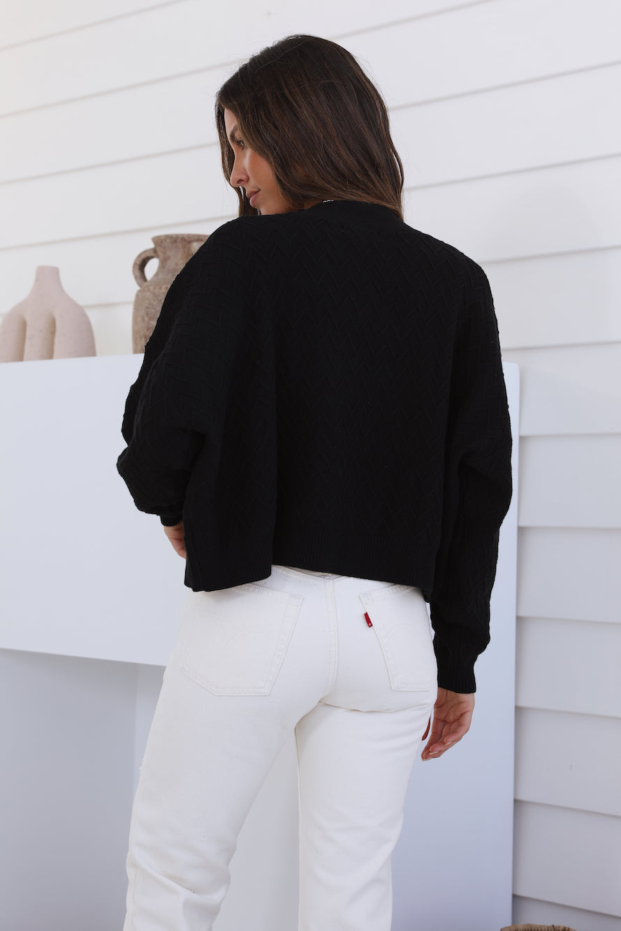CHARLIE HOLIDAY Camila Cardigan Black-Trogz