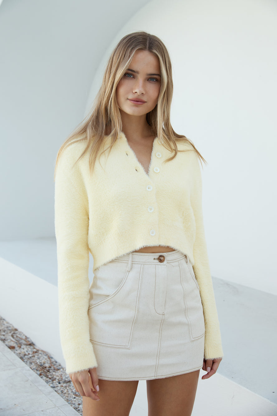 By The Fire Cardigan Yellow-Trogz