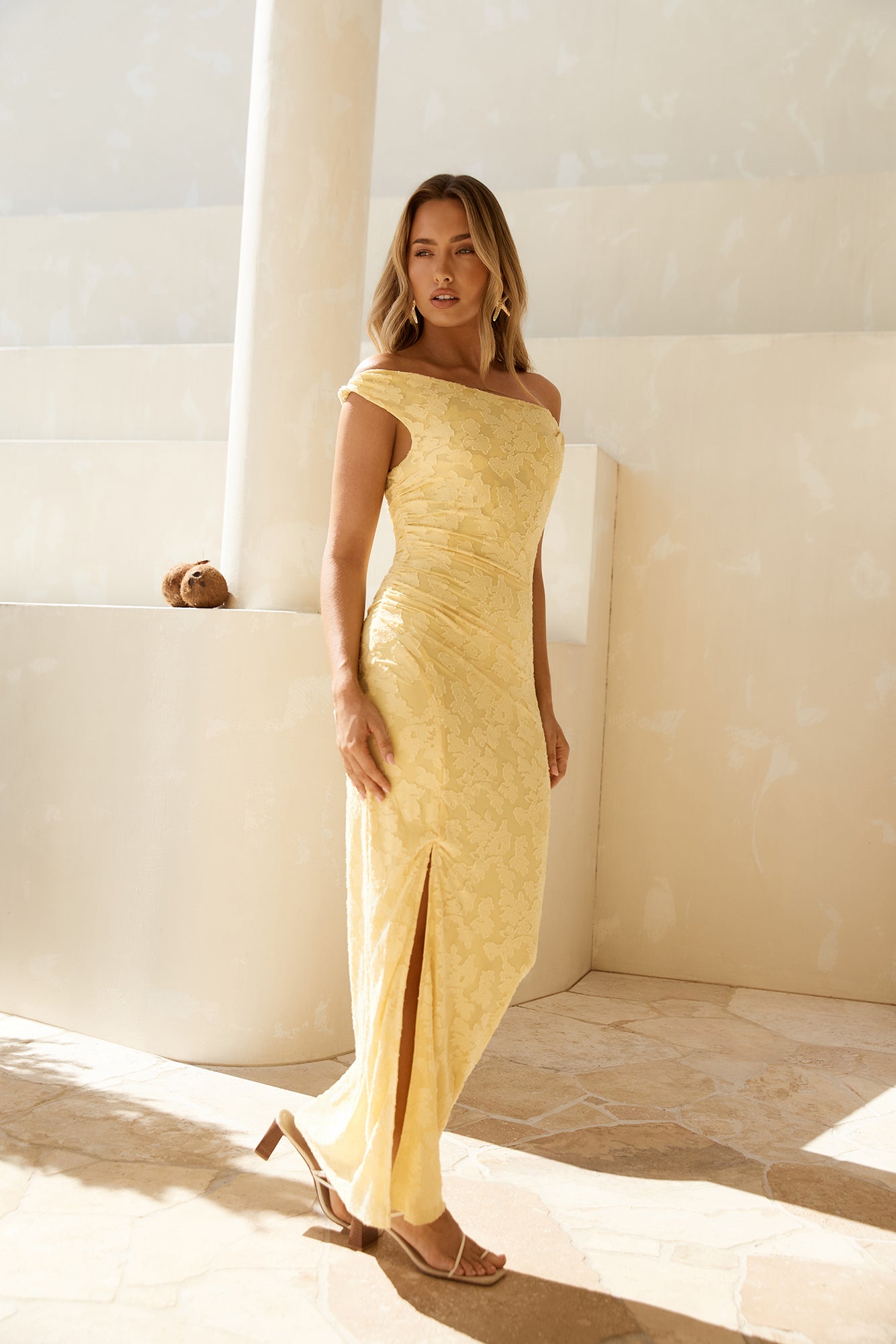 Breeze Of Pink Maxi Dress Yellow-Trogz