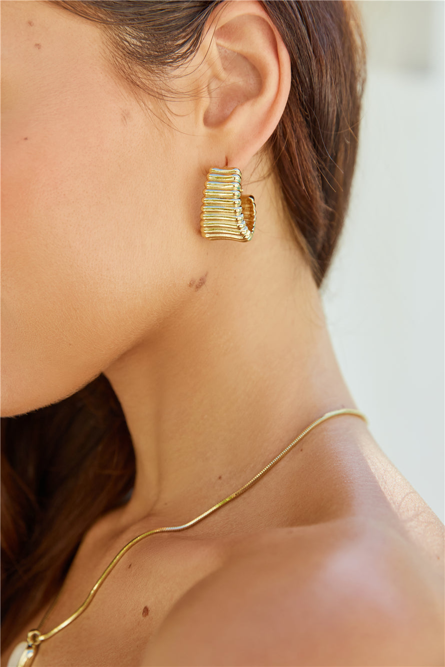 18k Gold Plated Mermaid Waters Earrings Gold-Trogz