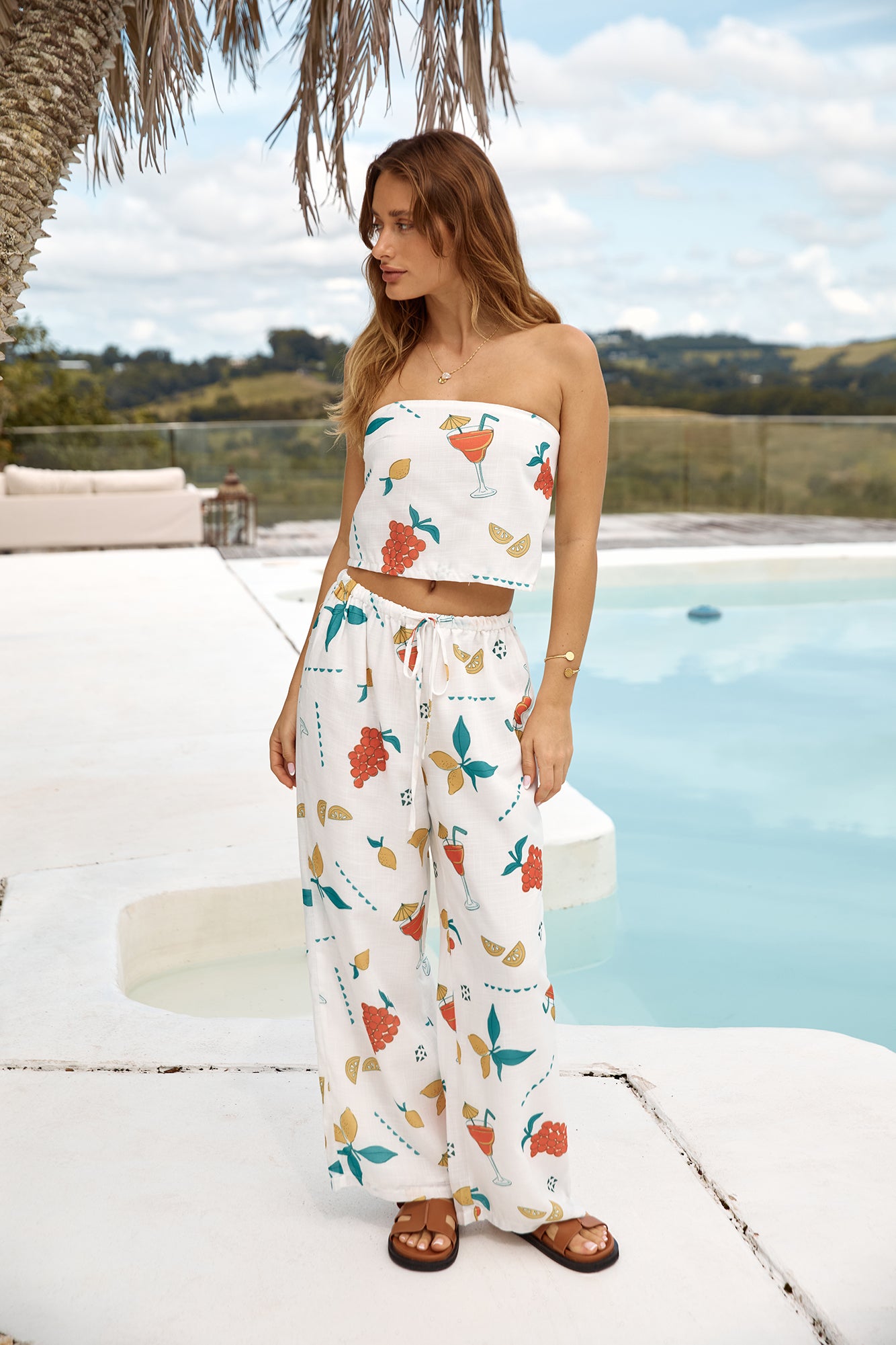 Glass Half Full Strapless Crop Top Green-Trogz