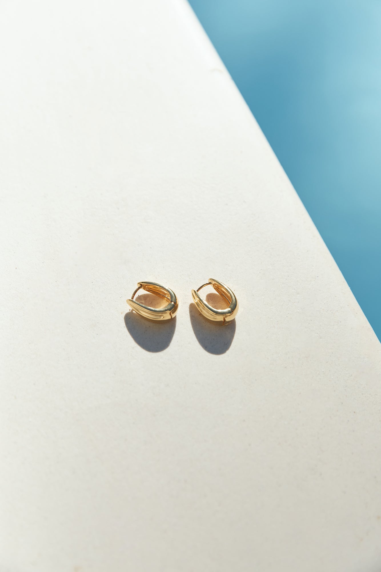 14k Gold Plated Crystal Cove Earrings Gold-Trogz