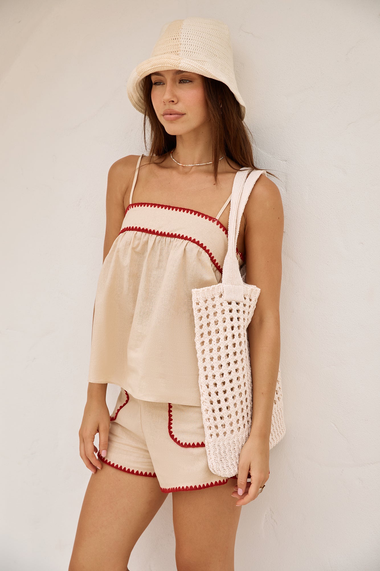 Beachside Vacay Knitted Tote Bag Cream-Trogz