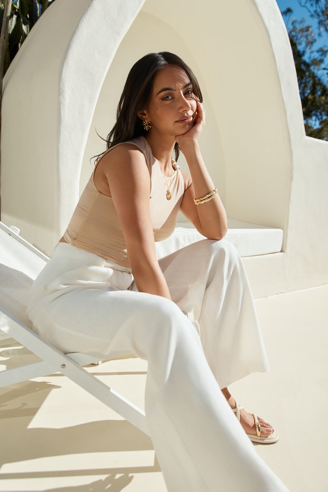 Calling For You Mesh Crop Top Beige-Trogz