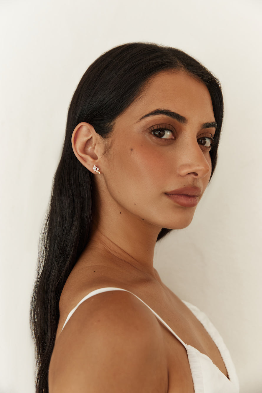 18K Gold Plated Autumn Leaves Earrings Gold-Trogz