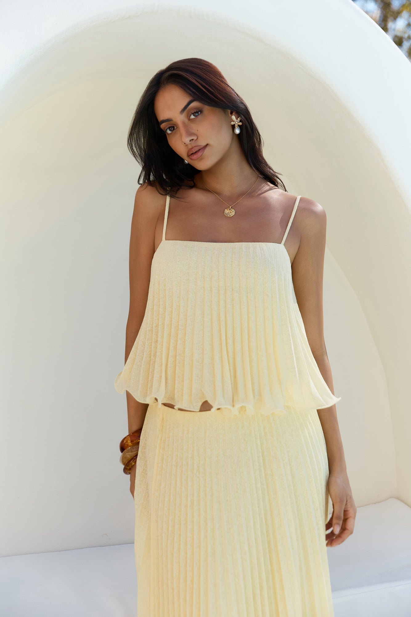 Basking Sunshine Crop Top Yellow-Trogz