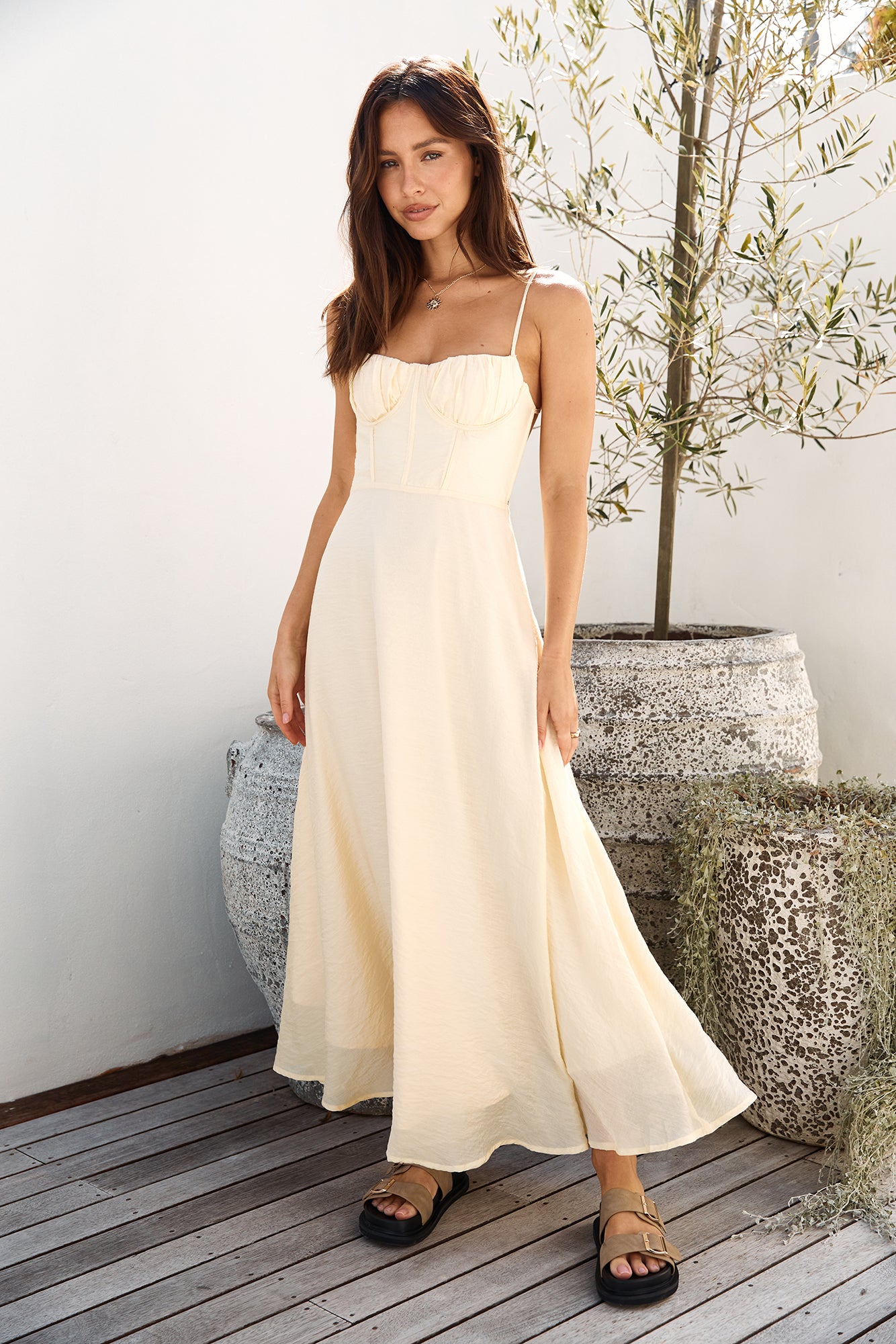 Best Dressed Maxi Dress Yellow-Trogz