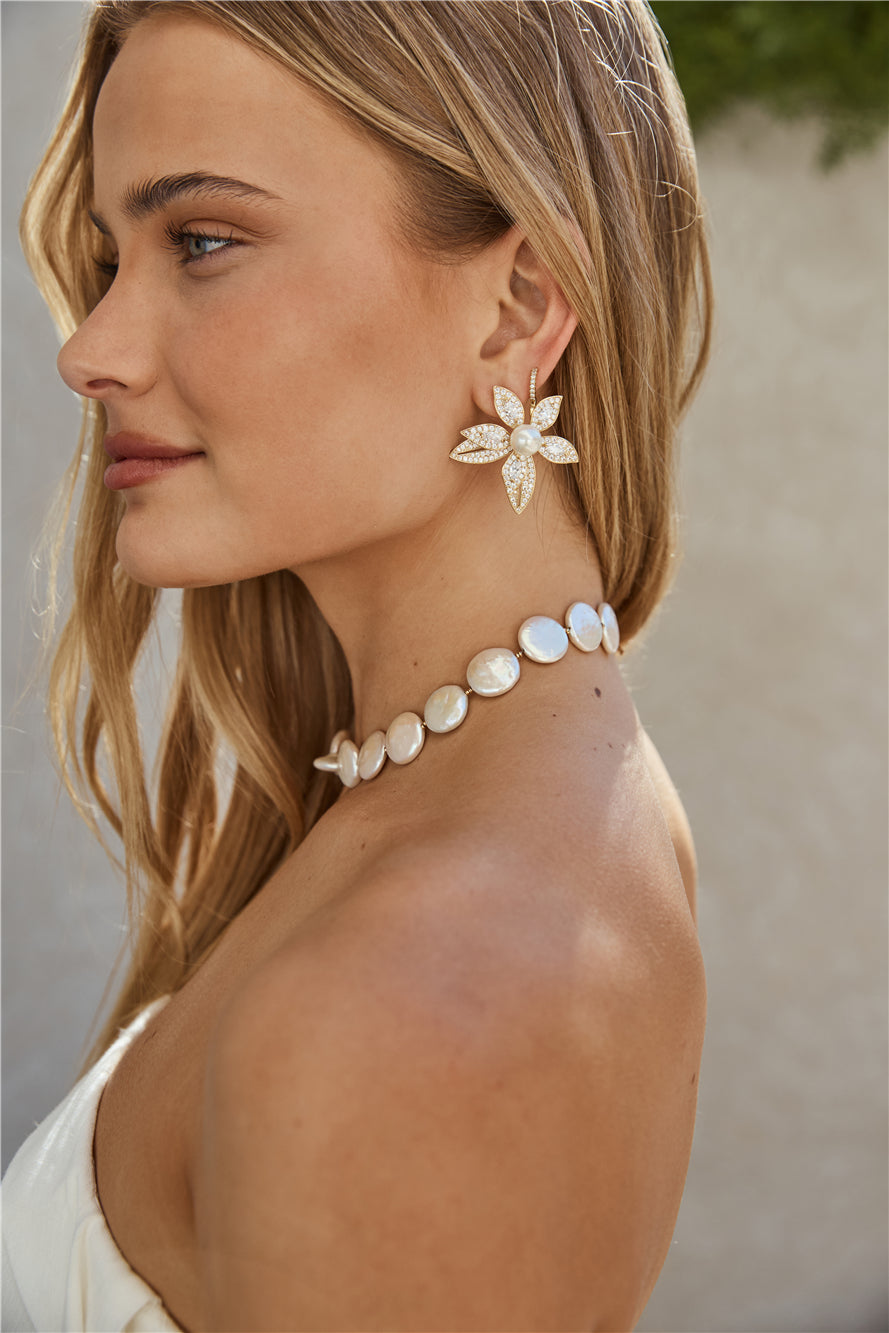 18k Gold Plated Starfish Bloom Earrings Gold-Trogz