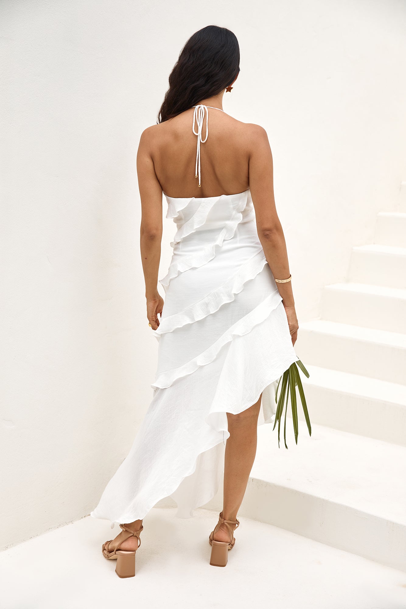 Angelic Energy Halter Maxi Dress White-Trogz