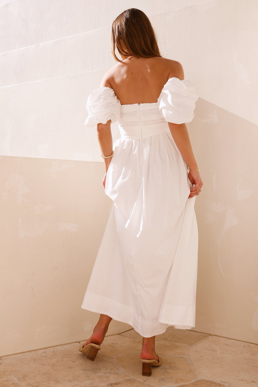 Bella Off-Shoulder Maxi Dress White-Trogz