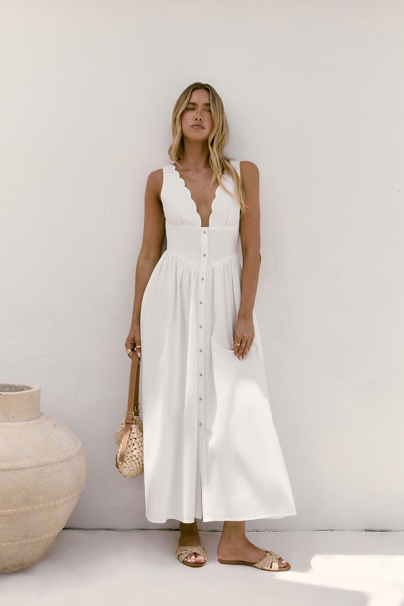Chasing Daylight Maxi Dress White-Trogz