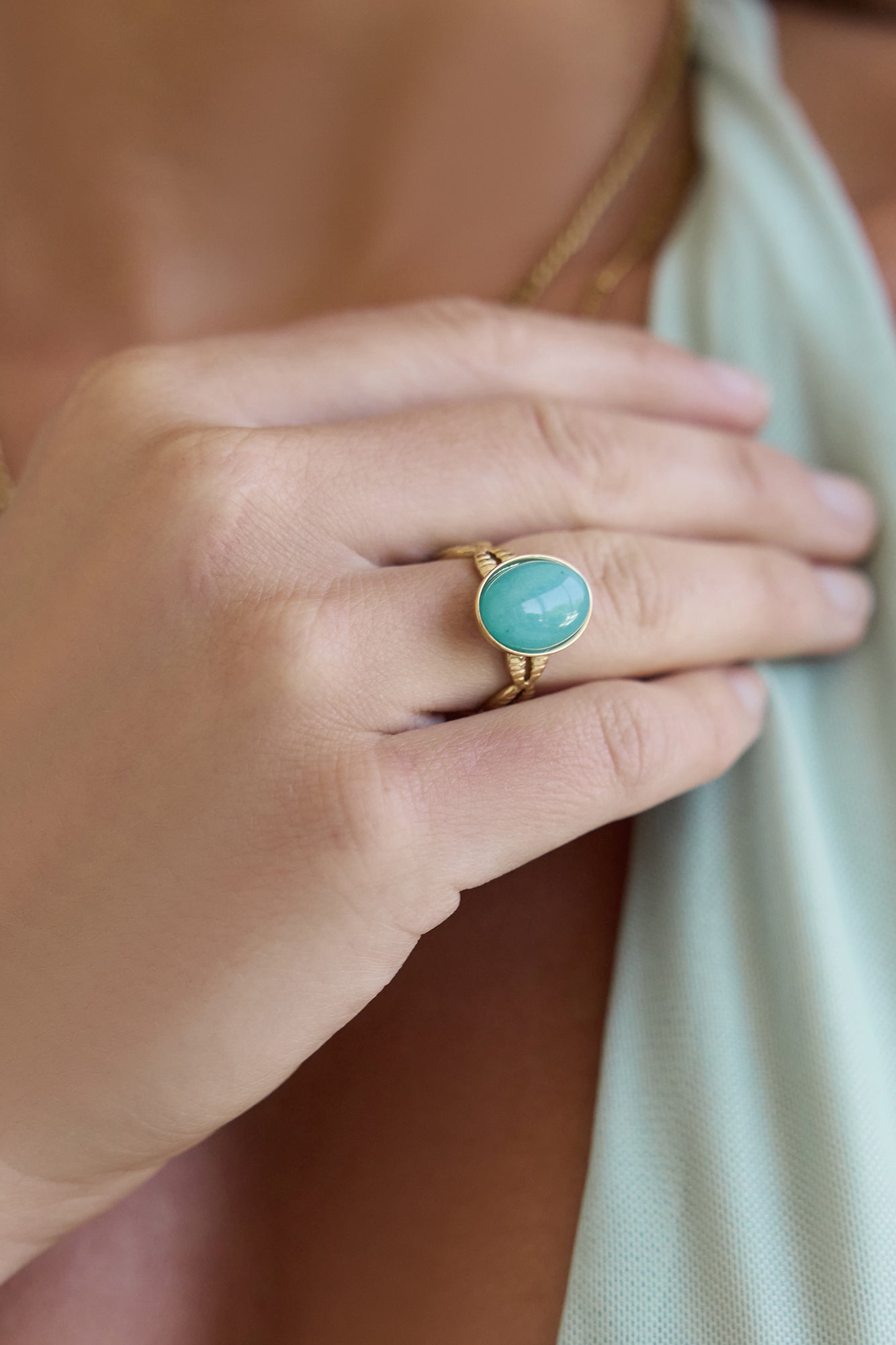 Worldly Wonders Ring Green Gold-Trogz