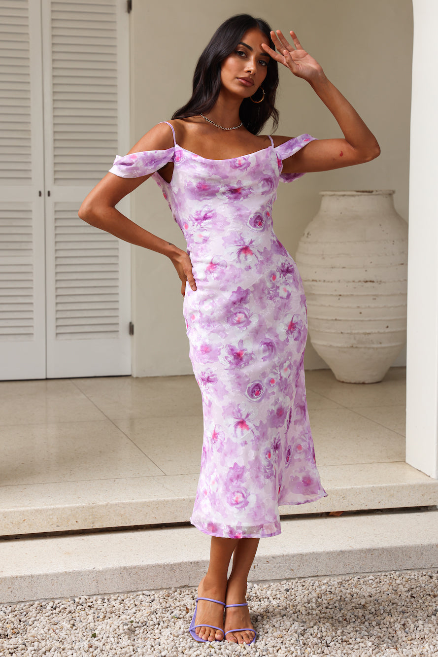 Arctic Chills Midi Dress Purple-Trogz