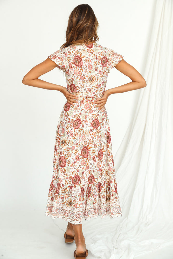 Abner Terrace Midi Dress Pink-Trogz