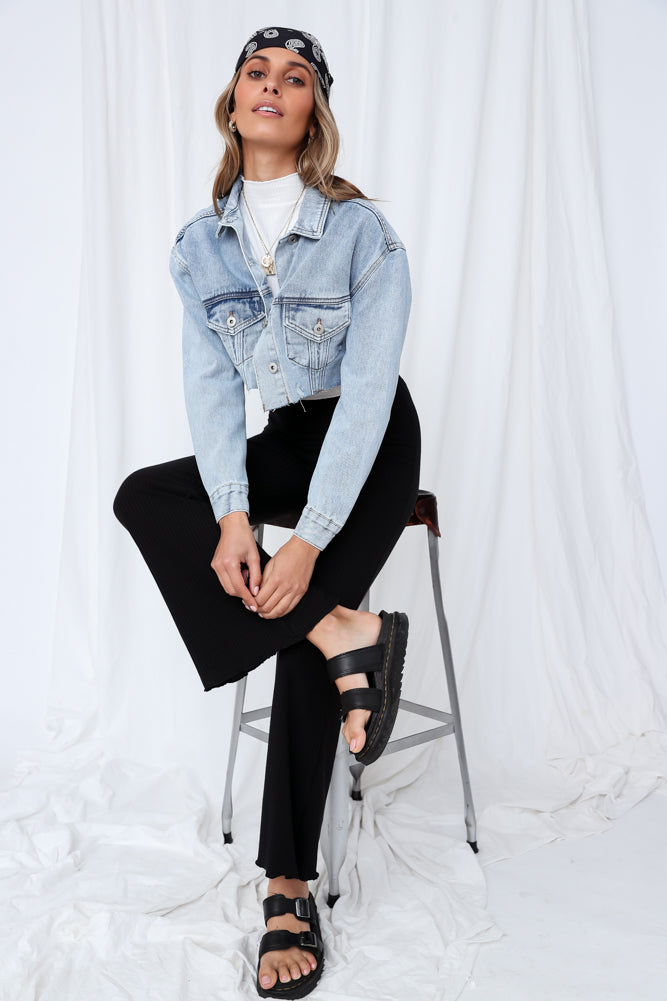 70s Spring Denim Jacket Light Blue-Trogz