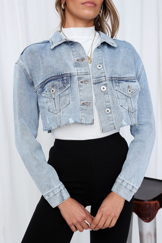 70s Spring Denim Jacket Light Blue-Trogz