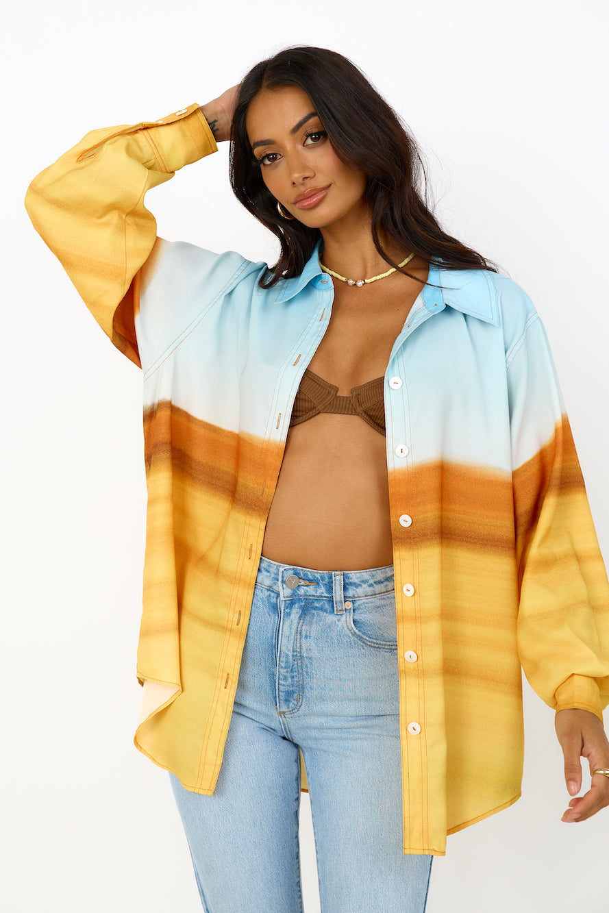 C/MEO COLLECTIVE Vertigo Shirt Landscape Print-Trogz