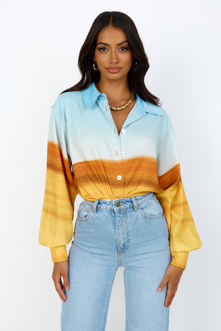 C/MEO COLLECTIVE Vertigo Shirt Landscape Print-Trogz