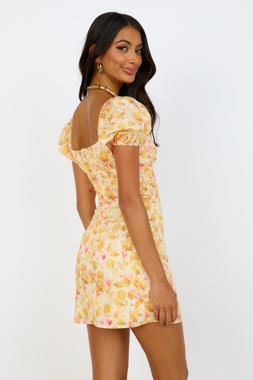 April Dreams Dress Yellow-Trogz
