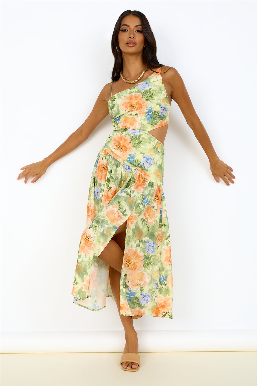 Castle In The Sky Maxi Dress Green-Trogz