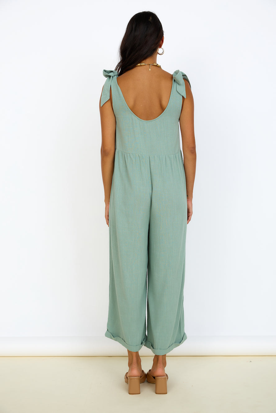 Be Something Jumpsuit Sage-Trogz