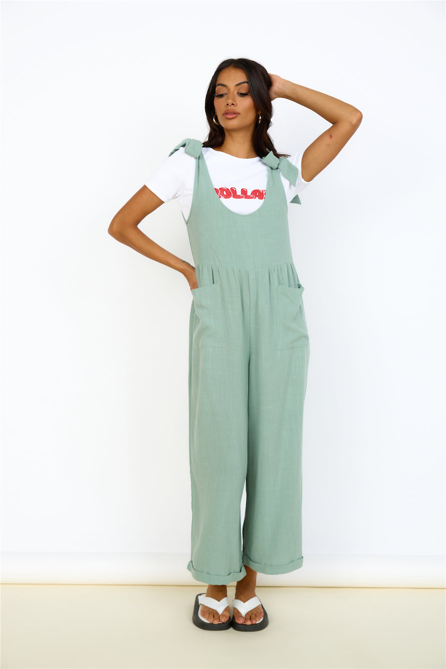 Be Something Jumpsuit Sage-Trogz