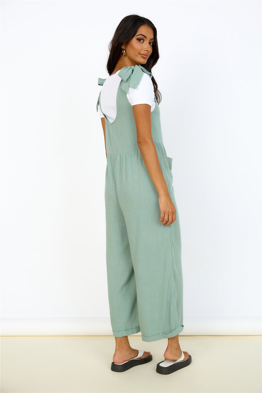 Be Something Jumpsuit Sage-Trogz