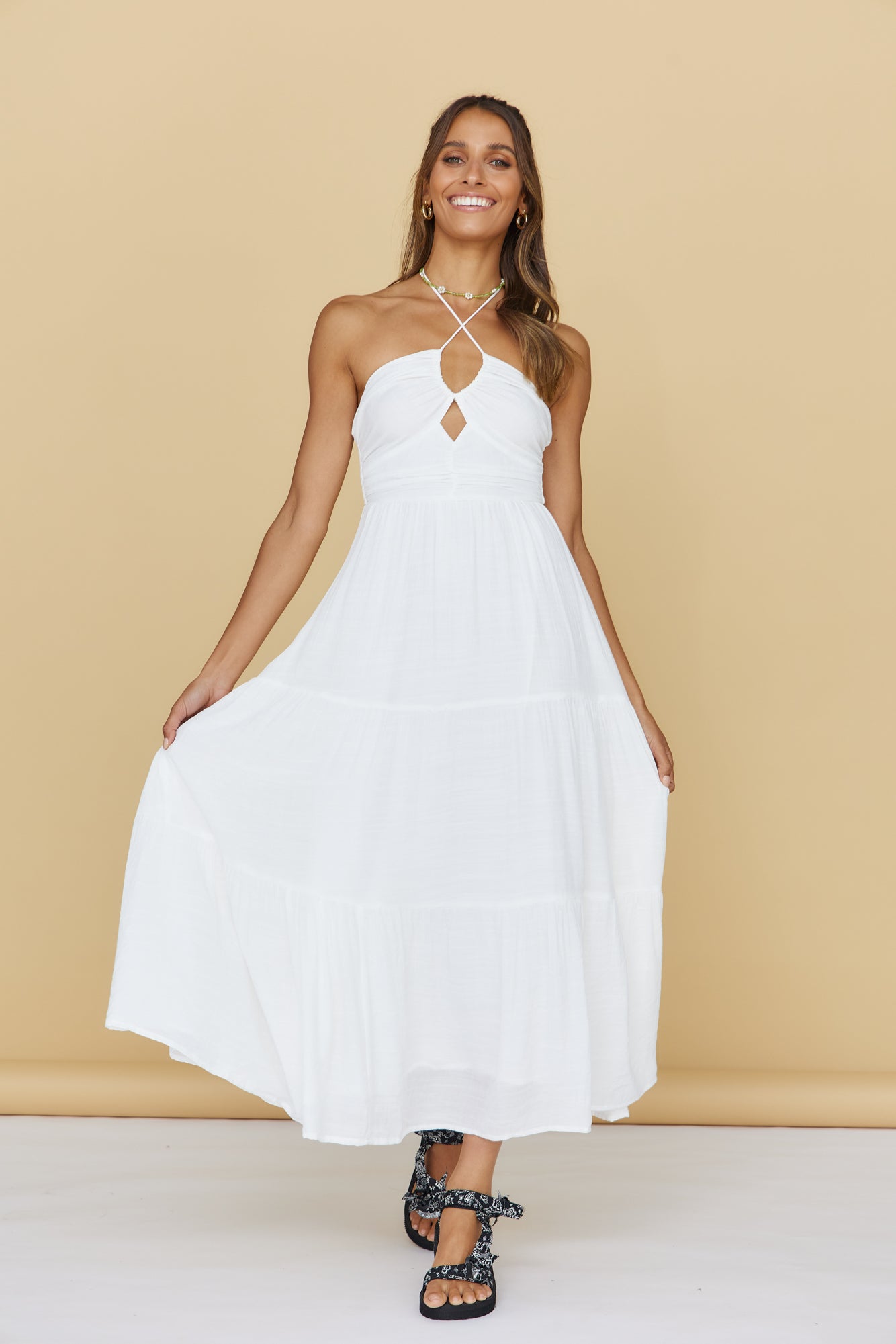 At First Light Maxi Dress White-Trogz