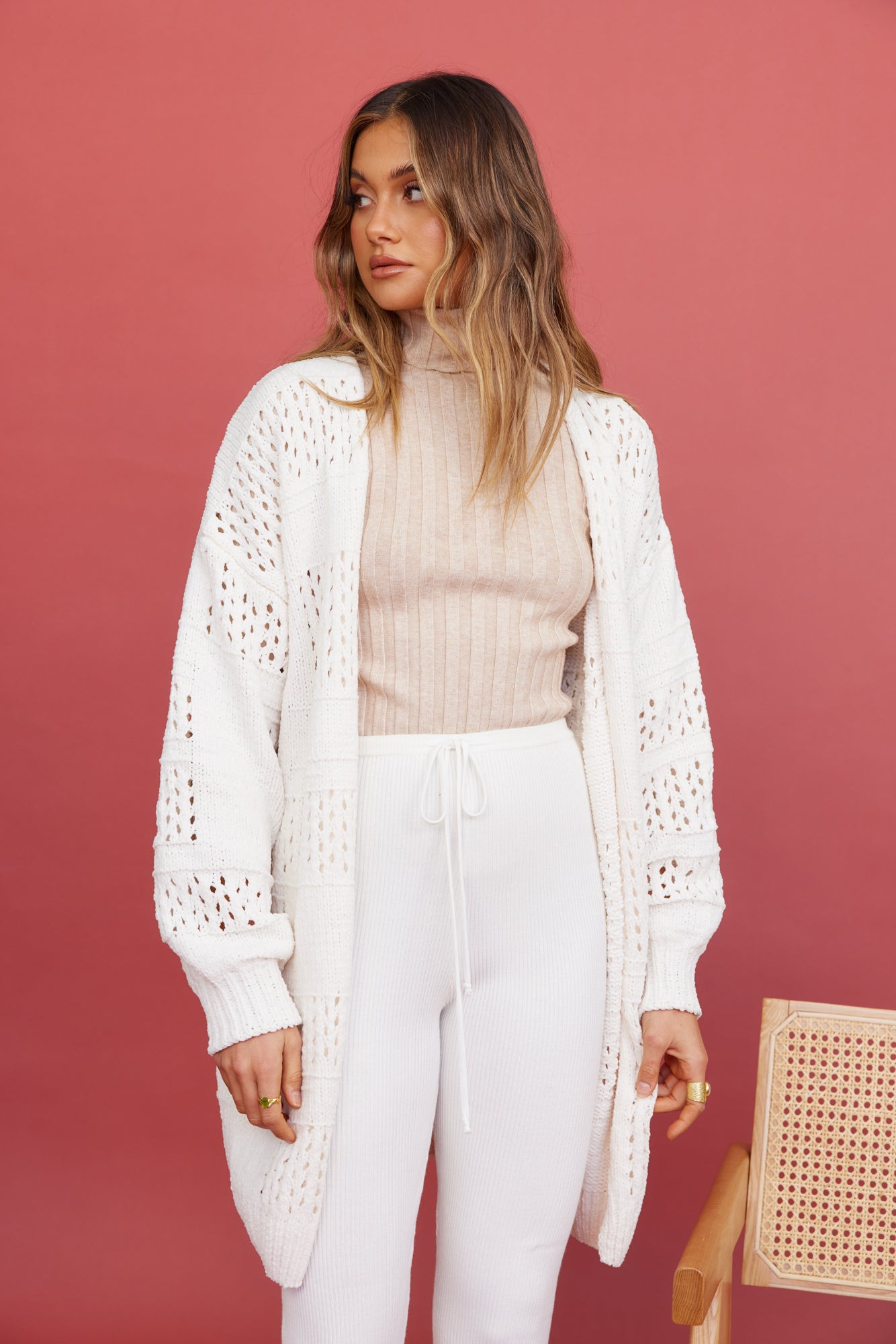 Lasting Point Cardigan White-Trogz