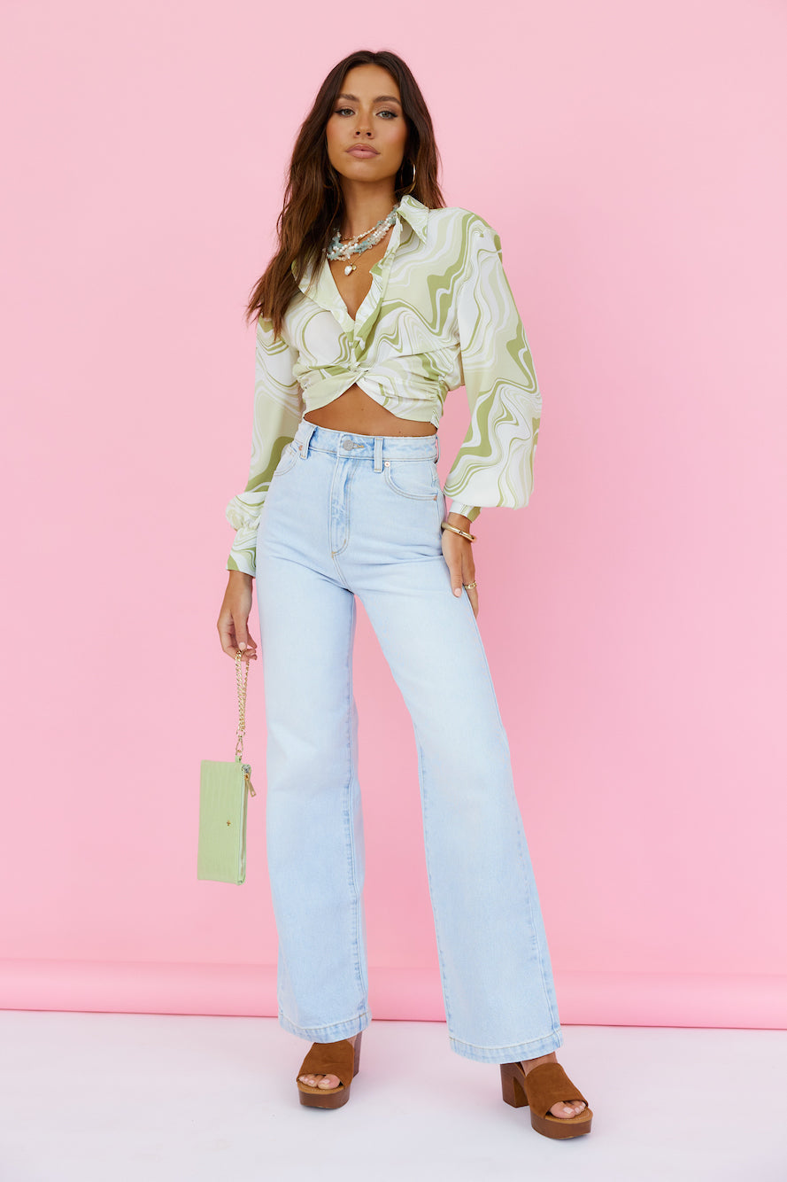 ABRAND A 99 High And Wide Millie Organic Jeans Bleached Blue-Trogz