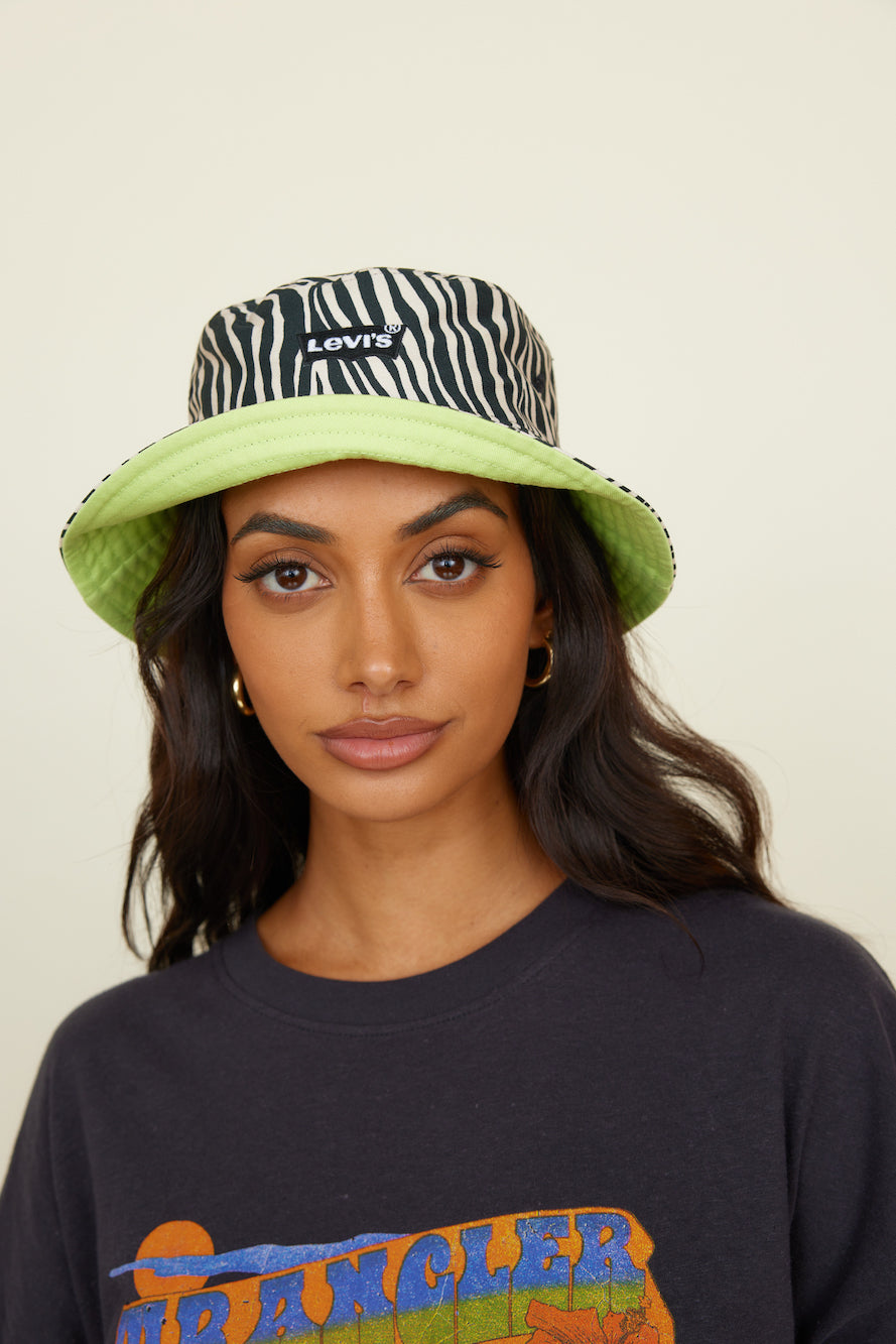 LEVI'S Reversible Bucket Hat Black And Ecru-Trogz