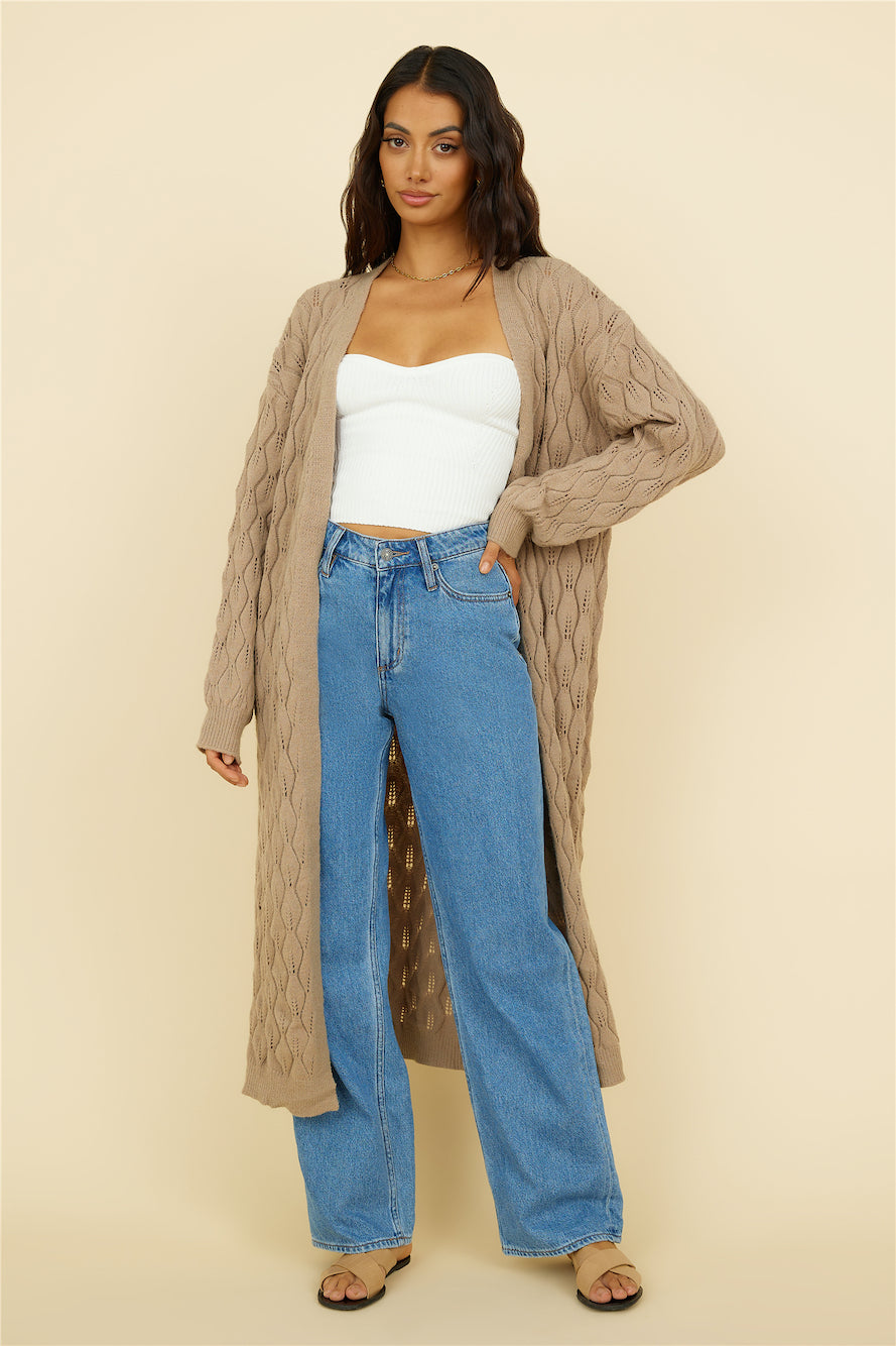 Lullaby Dreams Knit Cardigan Brown-Trogz