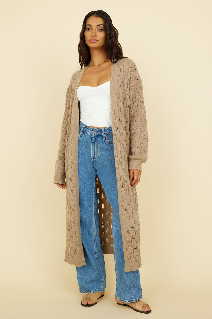 Lullaby Dreams Knit Cardigan Brown-Trogz