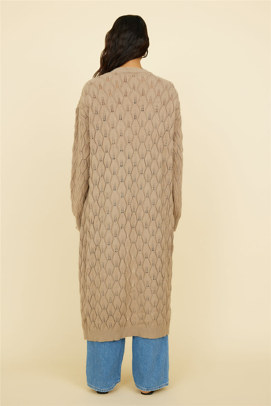 Lullaby Dreams Knit Cardigan Brown-Trogz