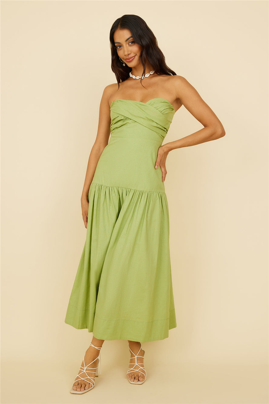 Azaleana Midi Dress Green-Trogz