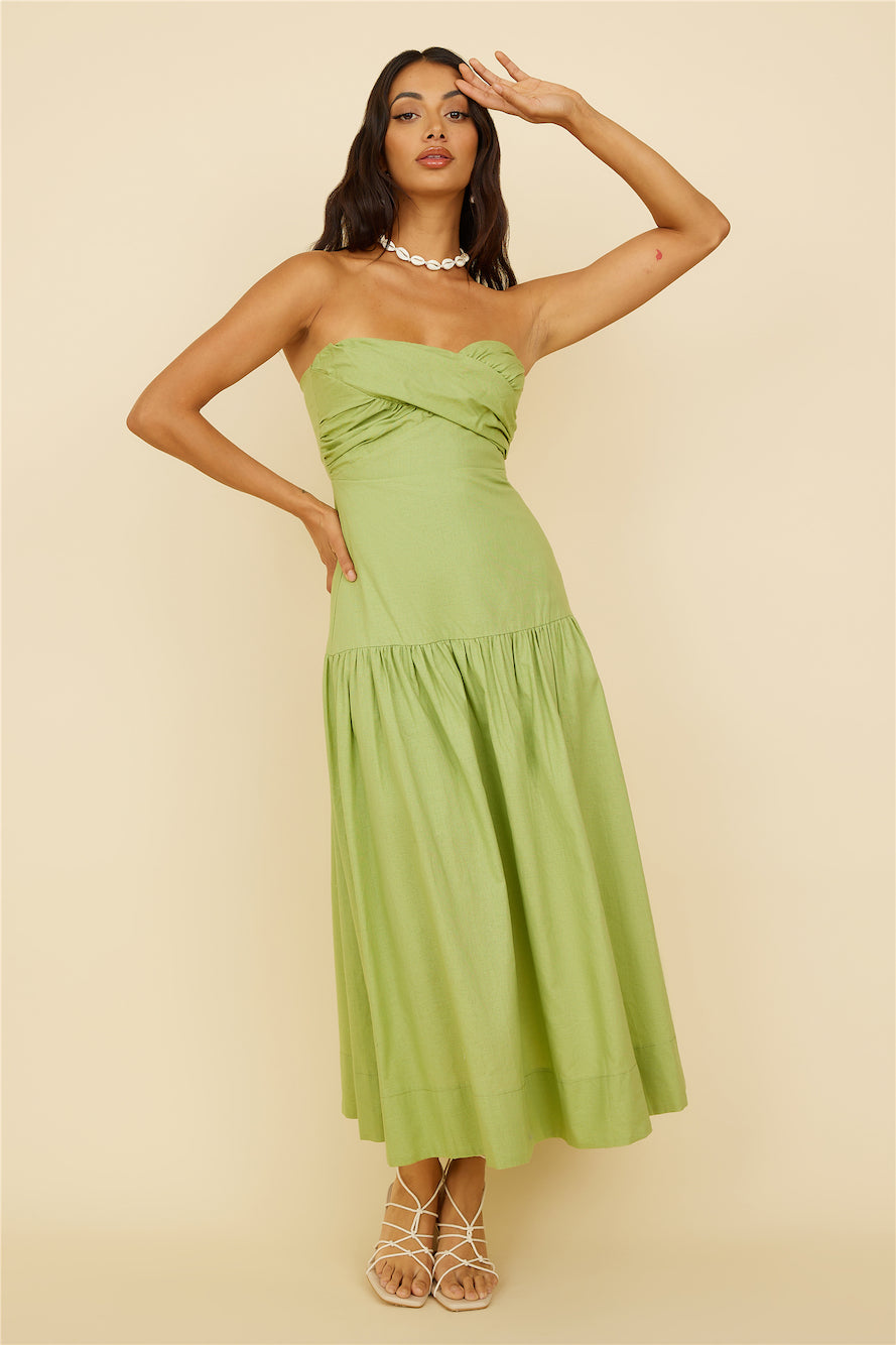 Azaleana Midi Dress Green-Trogz
