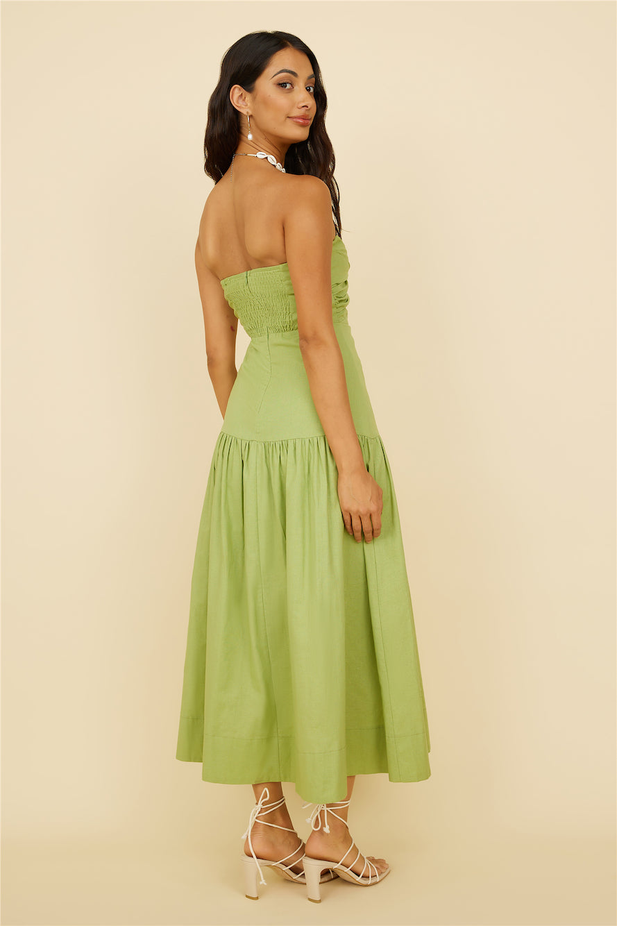 Azaleana Midi Dress Green-Trogz