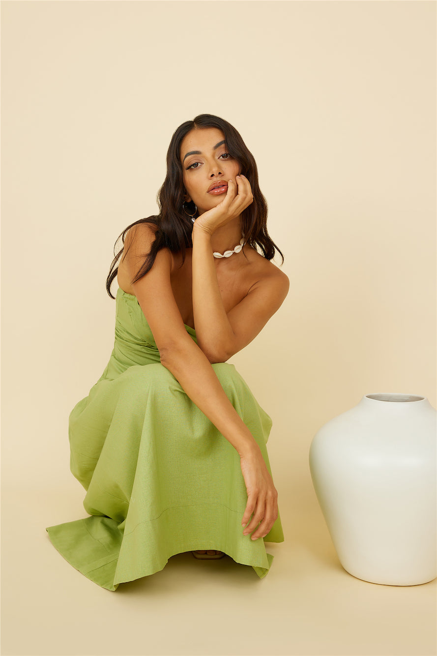 Azaleana Midi Dress Green-Trogz