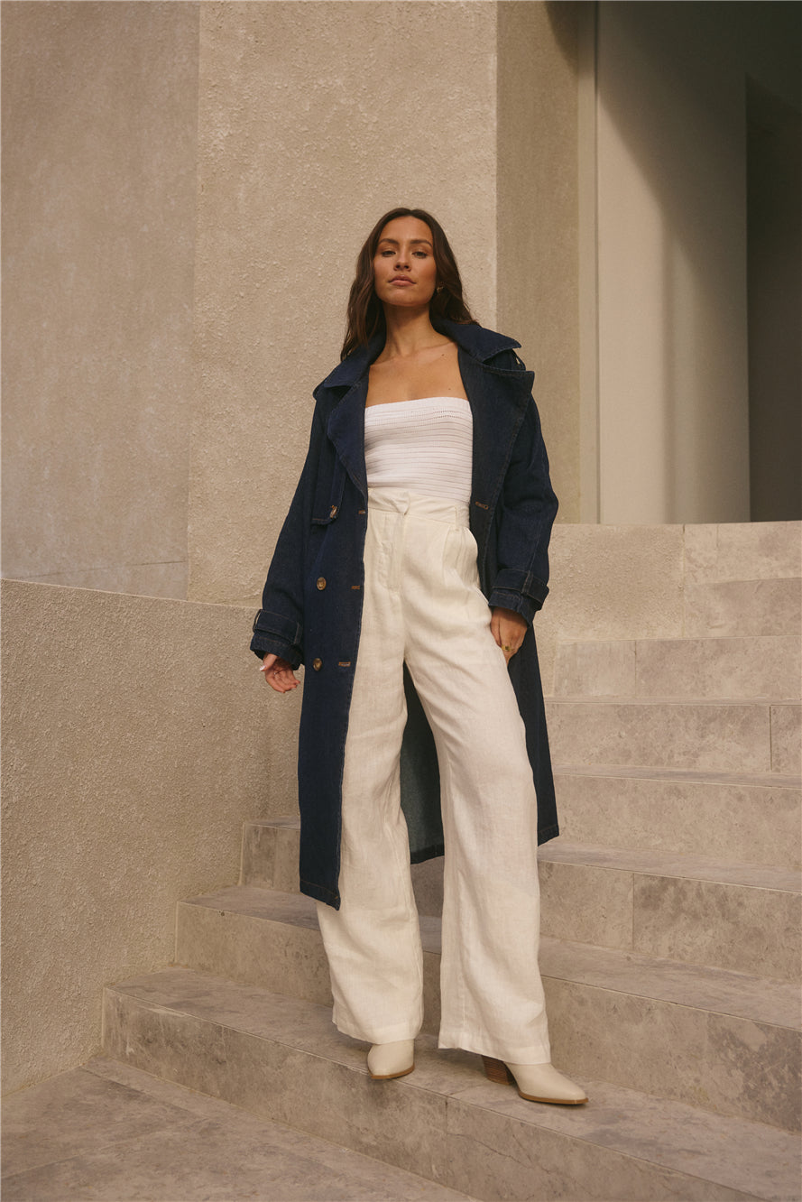 Taylah Trench Coat Denim-Trogz
