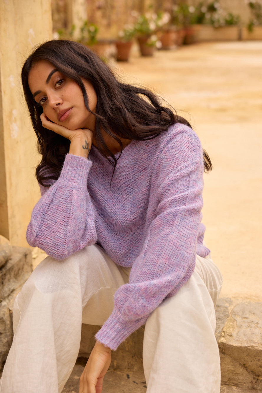 Mikale Knit Jumper Purple-Trogz