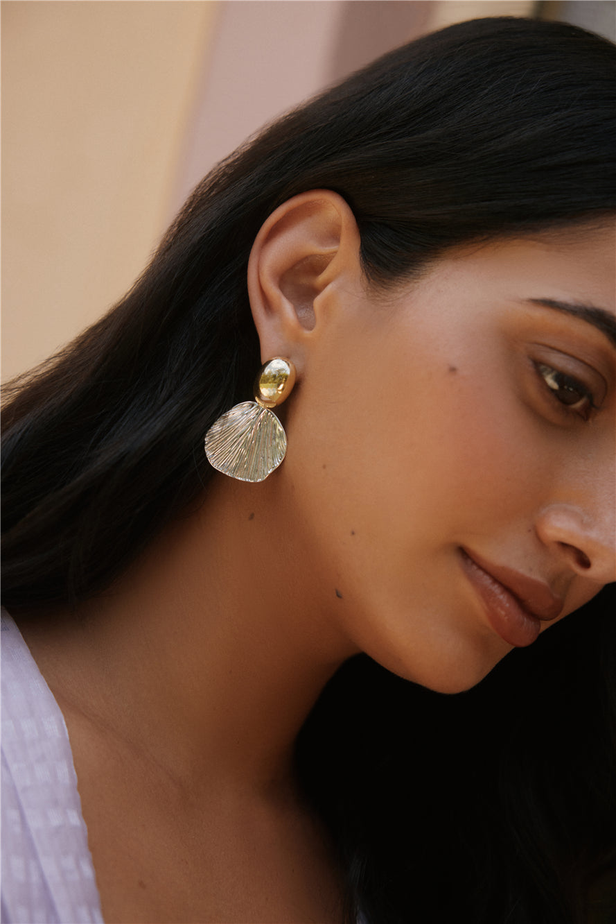 18K Goldplated Sea Shadow Earrings Gold-Trogz