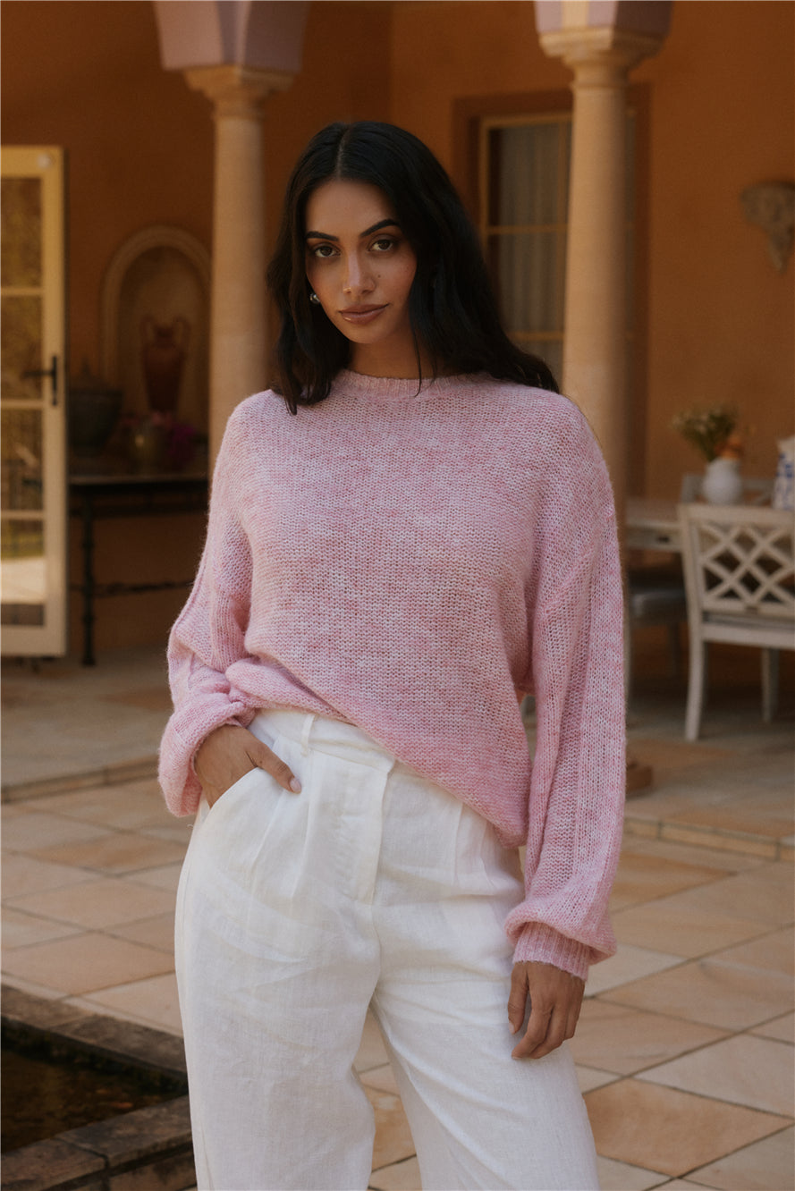 Mikale Knit Jumper Pink-Trogz