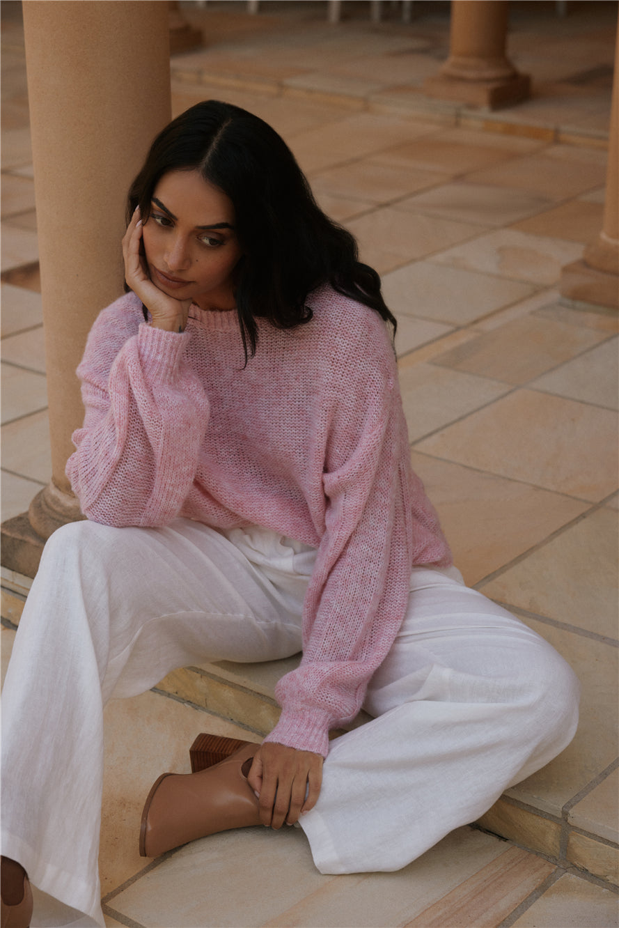 Mikale Knit Jumper Pink-Trogz