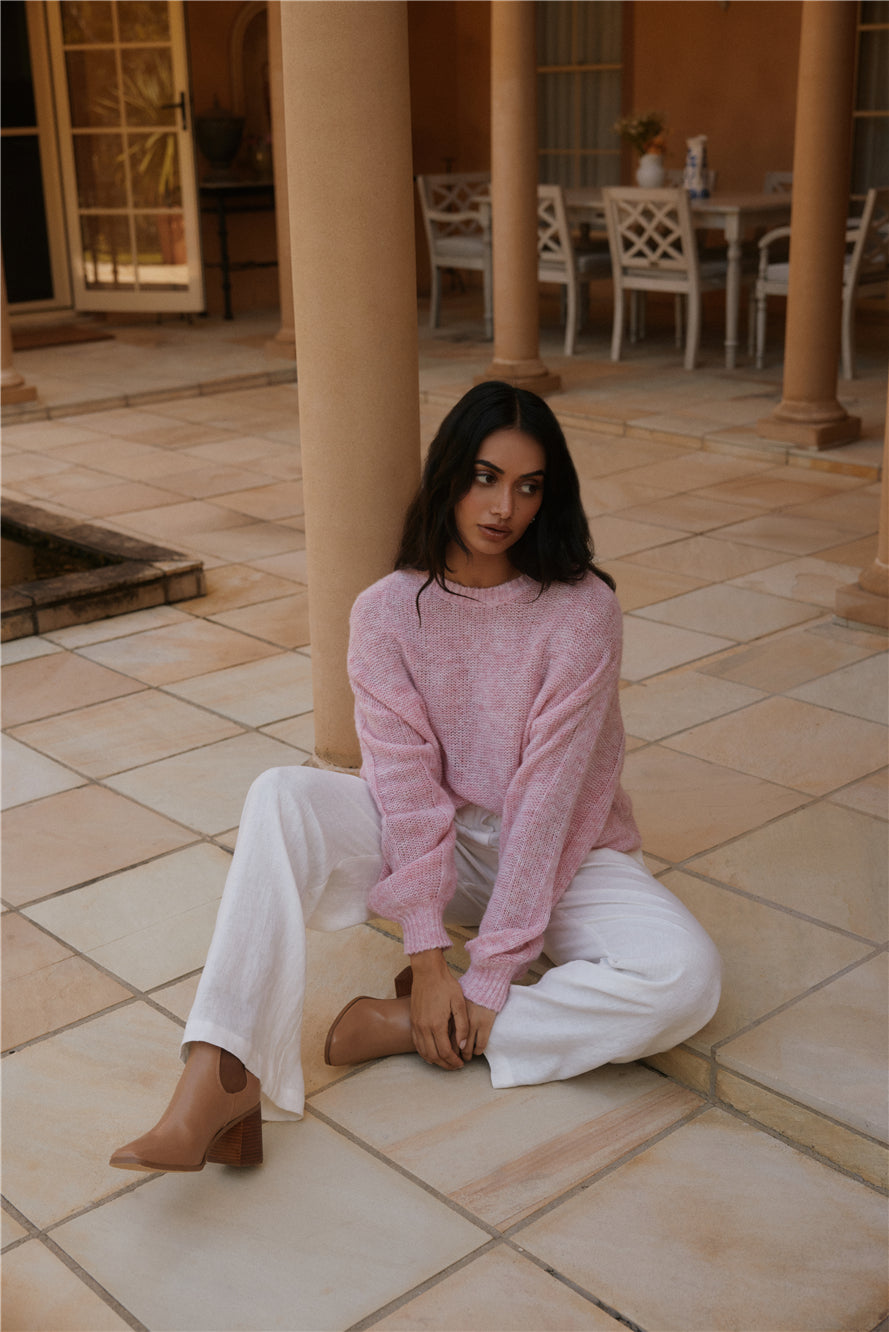 Mikale Knit Jumper Pink-Trogz